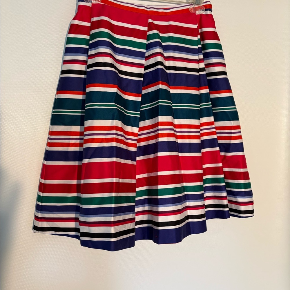 Pink Tartan Multicolor Striped A-Line Skirt